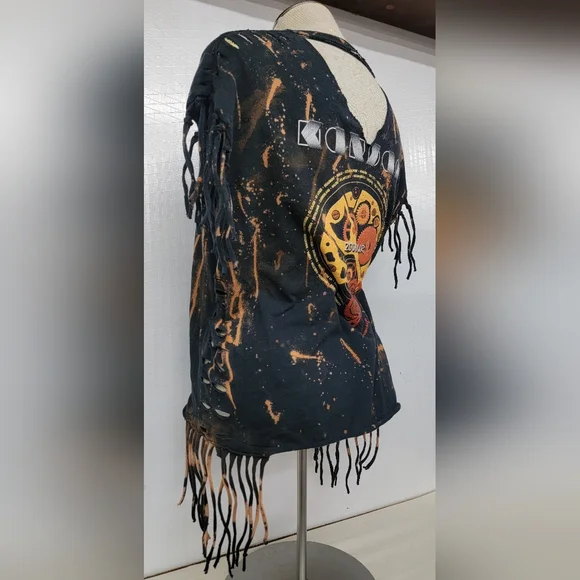 Kansas Rock Band Fringe Shred Concert Tee Upcycled - Picture 11 of 14